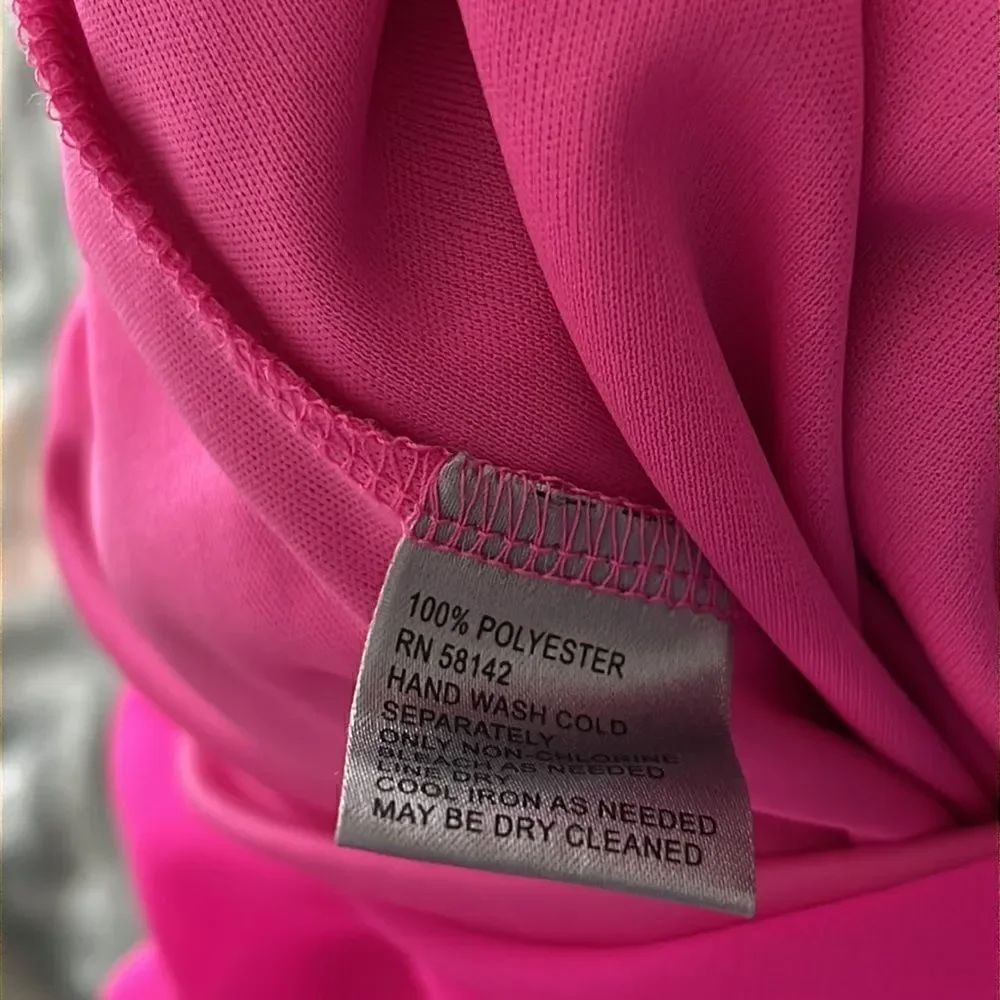 Muse Fuscia Hot Pink Maxi Slip Dress Spaghetti Straps Lined Bodice SZ 14 - Picture 12 of 13
